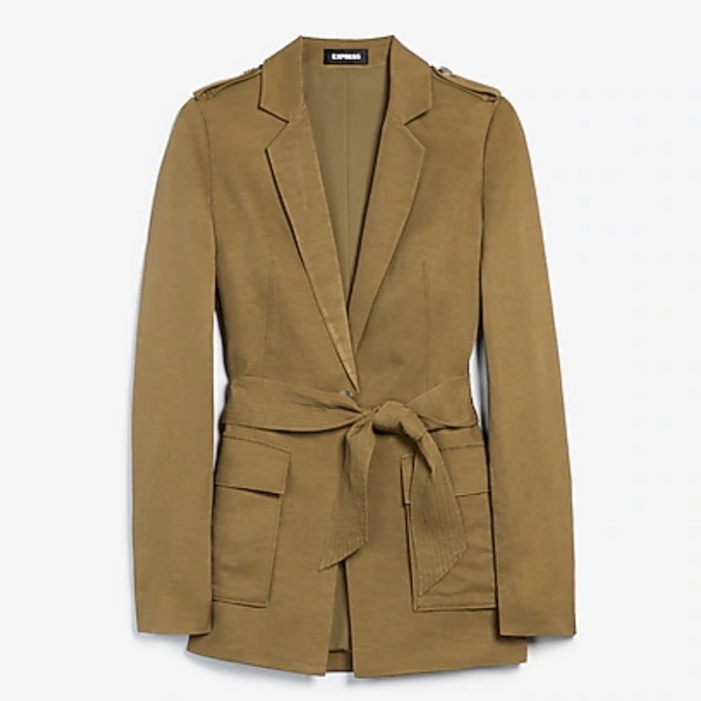 Express Belted Cargo Long Sleeve Jacket
